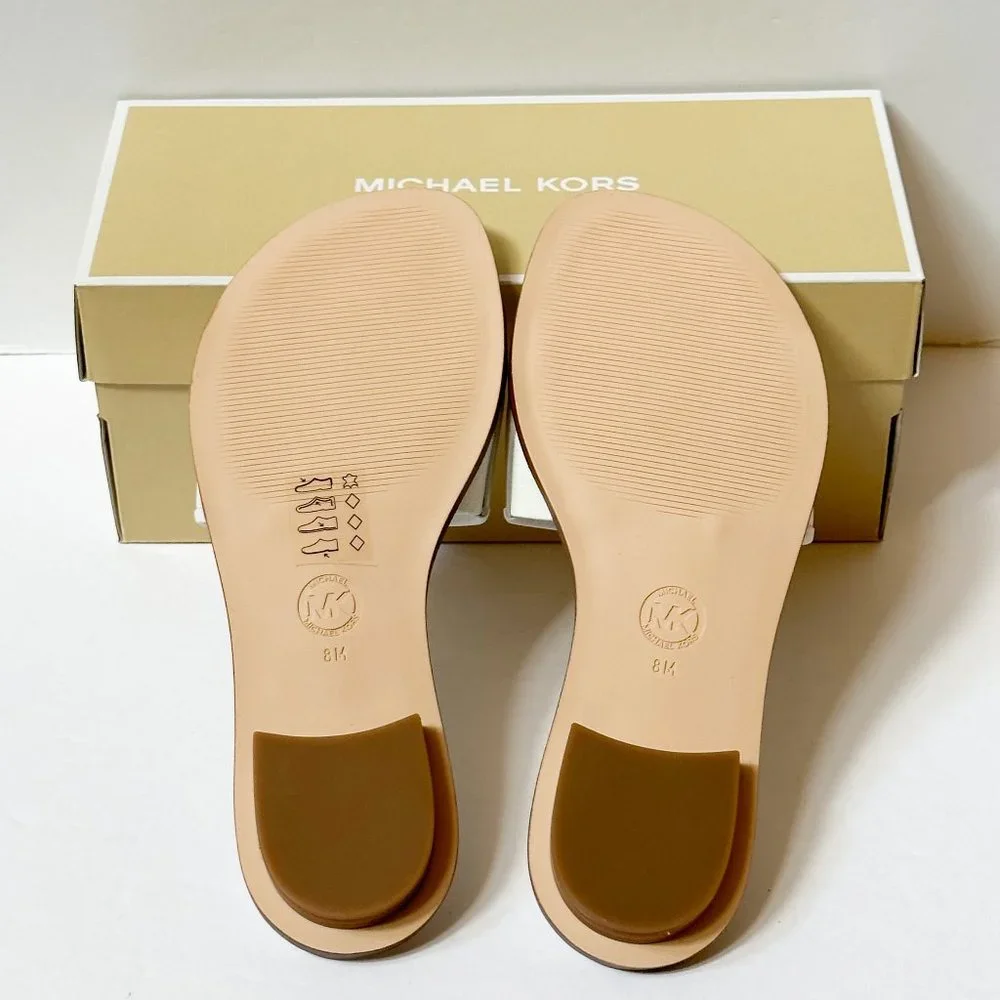 Deanna Cutout Tumbled Leather Slide Sandal Size 8 M